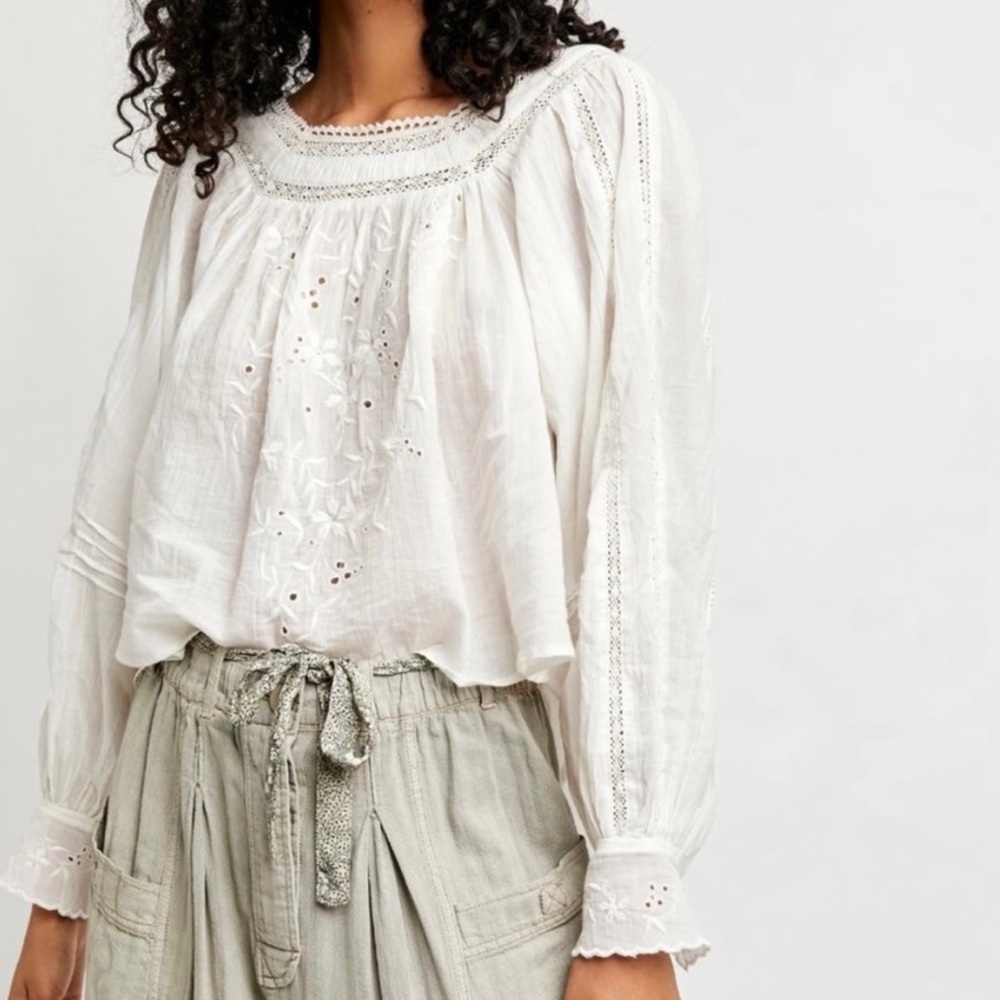 Free People Ivory Blouse